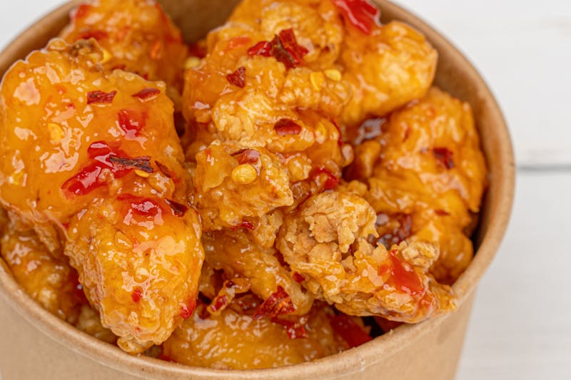 Classic boneless chicken wings crispy breaded pieces