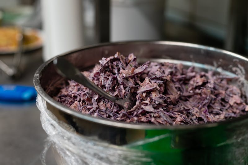 Fresh creamy coleslaw salad in a bowl